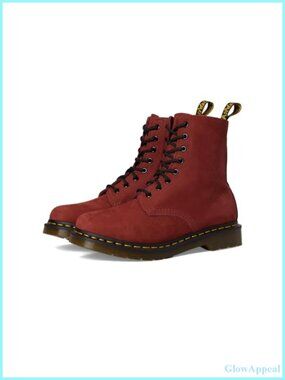 Milled Nubuck Leather Lace-Up Combat Boots Ankle High-Top Flat Heel